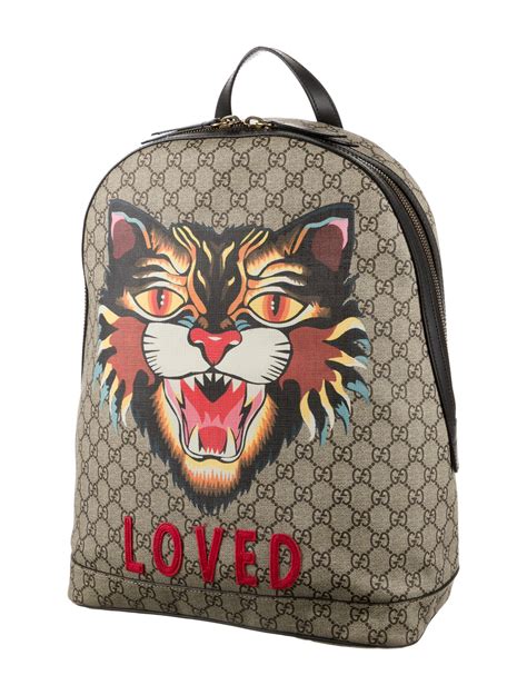 gucci backpack angry cat